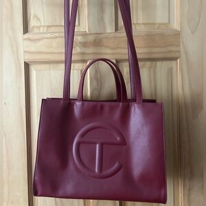 Used Telfar Medium Oxblood Shopping Bag